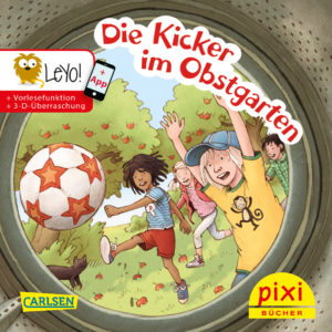 Titelseite vom Pixi-Buch Die Kicker im Obstgarten - Fußball